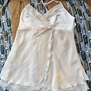 Elegant Cream Halter Top